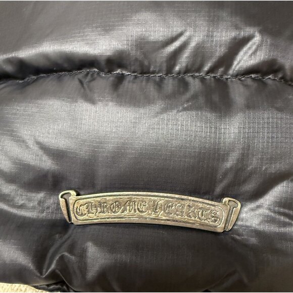 Chrome Hearts Womens Black Goose Down Puffer Jacket With Zip & Button Front Size - Picture 12 of 16